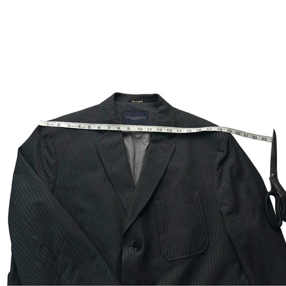 Banana Republic Modern Fit Men Medium Grey Light Grey Striped Suit Jacket Sz 44L - Picture 16 of 16
